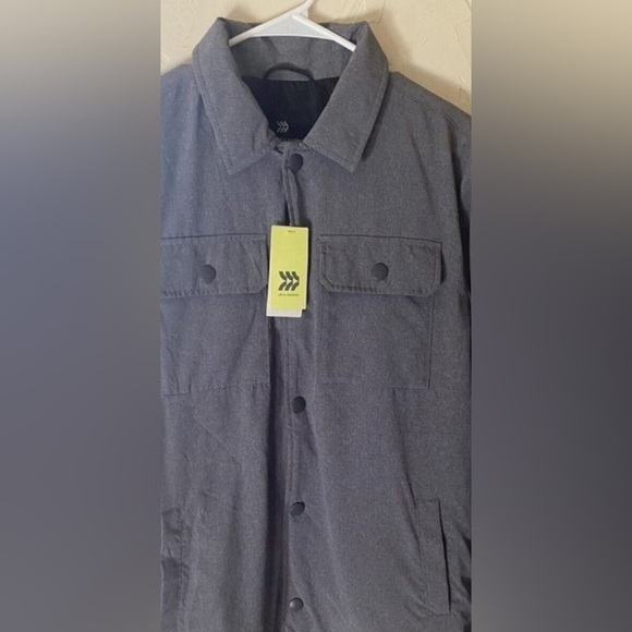 All In Motion Men's Lightweight Insulated Jacket Shirt Heather Gray Medium New - Picture 6 of 6